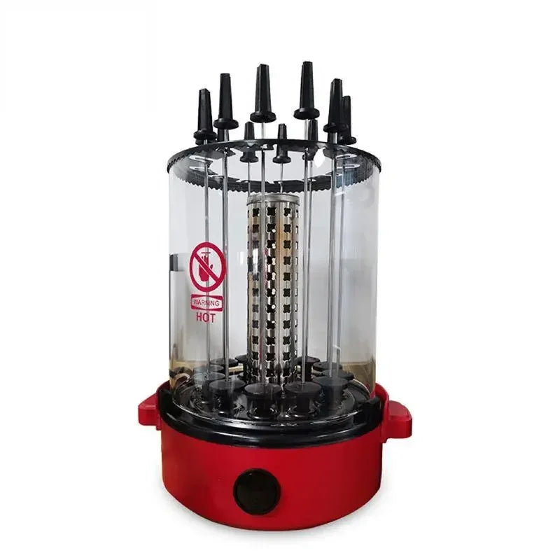 Portable Electric BBQ Rotisserie Grill 1100W with Automatic Skewer Rotation and 12 Stainless Steel Skewers
