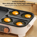 Compact 3-in-1 Breakfast Maker 800W Non-Stick Grill Pan for Eggs Sandwiches Sausages