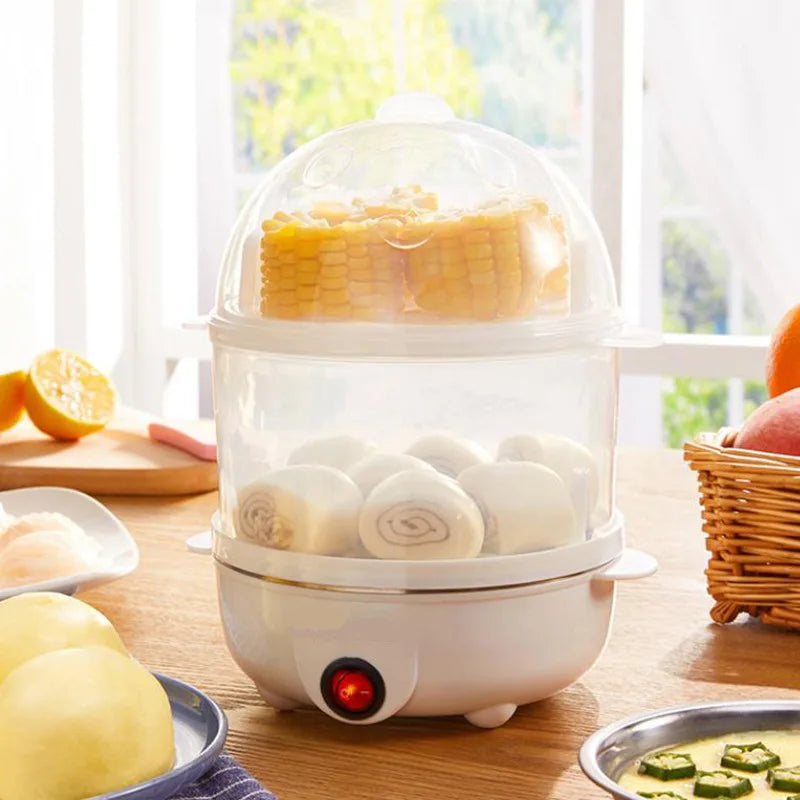 Electric Egg Steamer Double Layer 14 Egg 350W Multi-Function Food Steamer with Auto Power Off