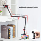 Adjustable Camera Magic Arm with Desk Clamp and Phone Holder 81cm Aluminum Mount for Cameras and Webcams