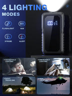 Portable 2000A Jump Starter 12V with Wireless Charging Rechargeable Battery Booster