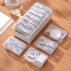 Desktop Cable Organizer Storage Box with 7 Compartment Cases for Data Cables Chargers and Small Accessories