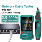 Network Cable Tester and Wire Tracker with Color Display POE Detection Breakpoint Testing and 7 ID Modules