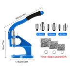 Manual Leather Rivet Hand Press Machine with Double Cap Rivet Dies and Eyelet Tools