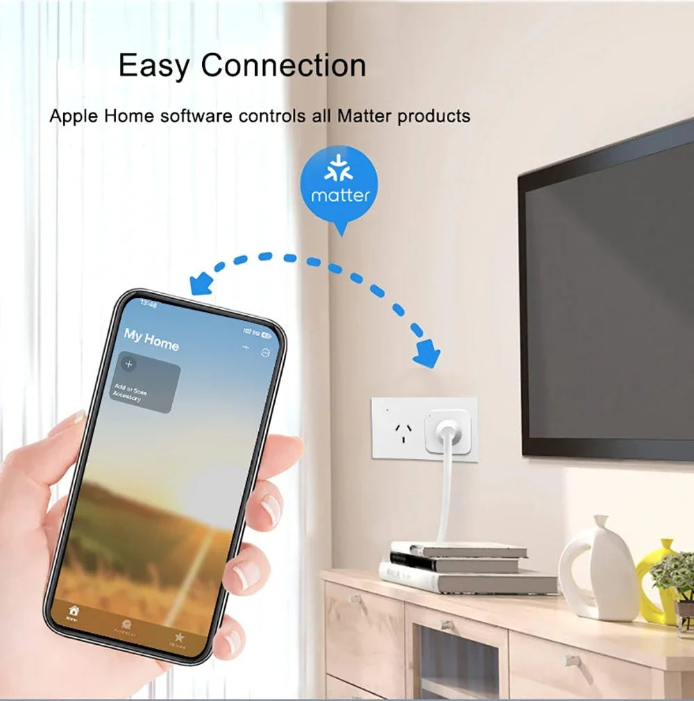 Smart AU Power Outlet Plug with 2.4GHz WiFi – App Control and Voice Commands for Home Automation