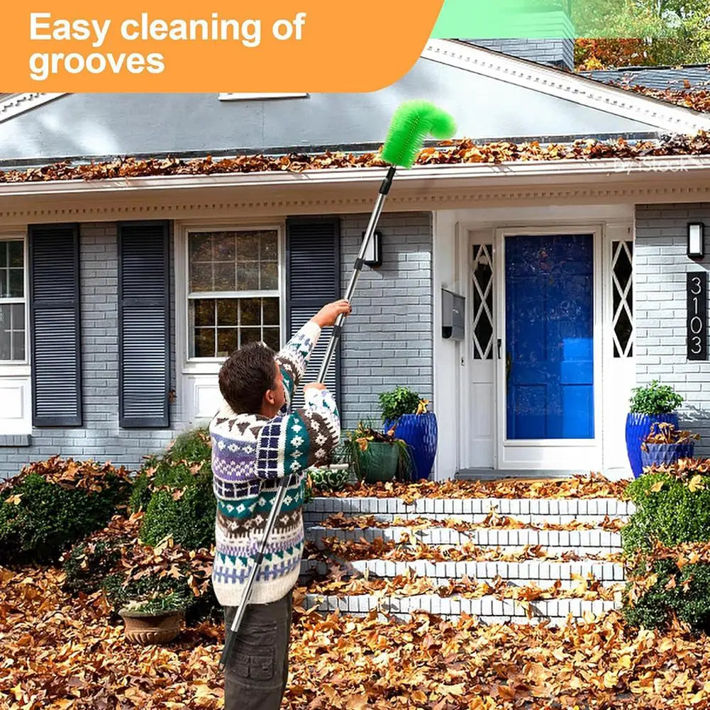 Telescopic Gutter Cleaning Brush with Extendable Pole 400cm for Roofs, Gutters, and Drains