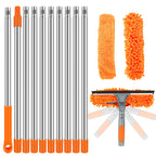 100-420cm Telescopic Window Cleaning Kit 2-in-1 Double Sided Squeegee & Duster Mop
