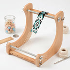 Adjustable Wooden Bead Loom Handcraft Weaving Tool for Bracelet and Jewelry Making