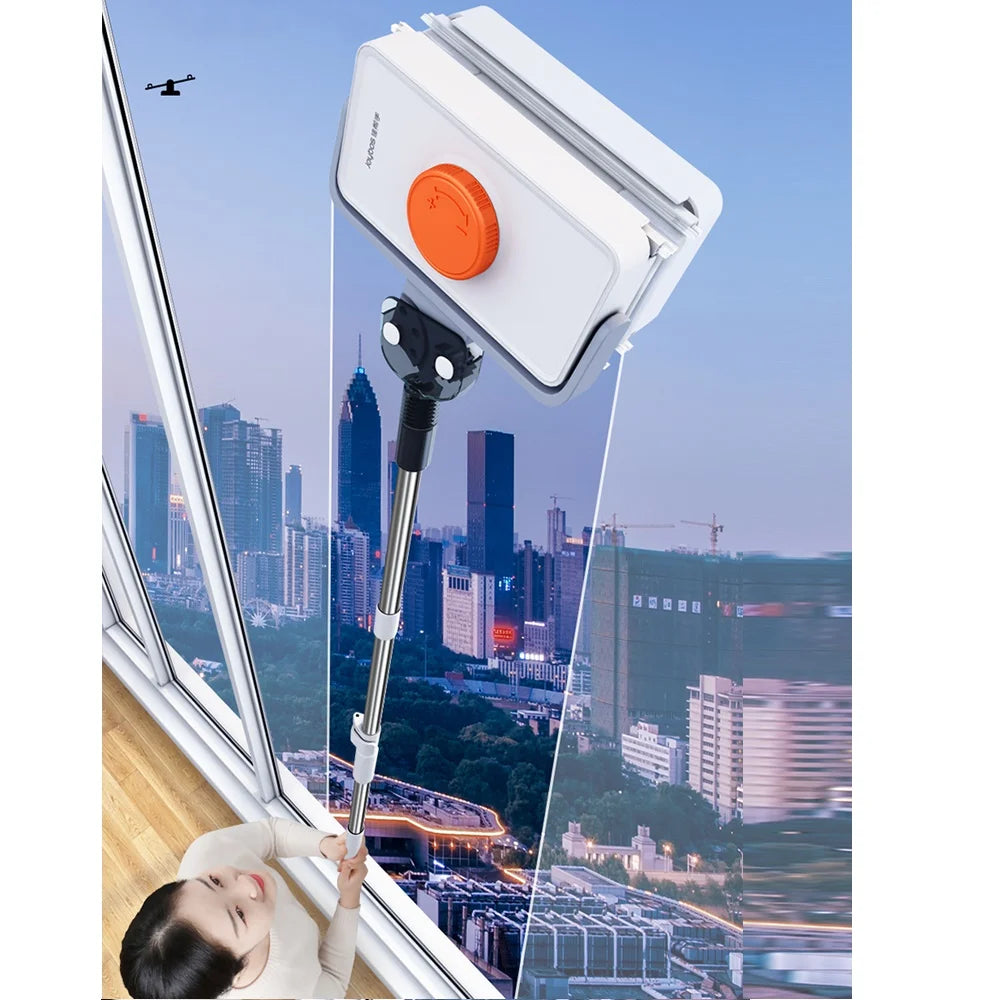 Adjustable Magnetic Window Cleaner with Telescopic Rod for Home & High-Rise Glass