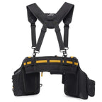 Heavy Duty Contractor Tool Belt Set 5 Piece Adjustable Waist Belt with Suspenders 36 Pocket Storage