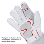 Extra Long Heat Resistant Leather Gloves 35cm Heavy Duty BBQ Workshop Welding Handling Pair