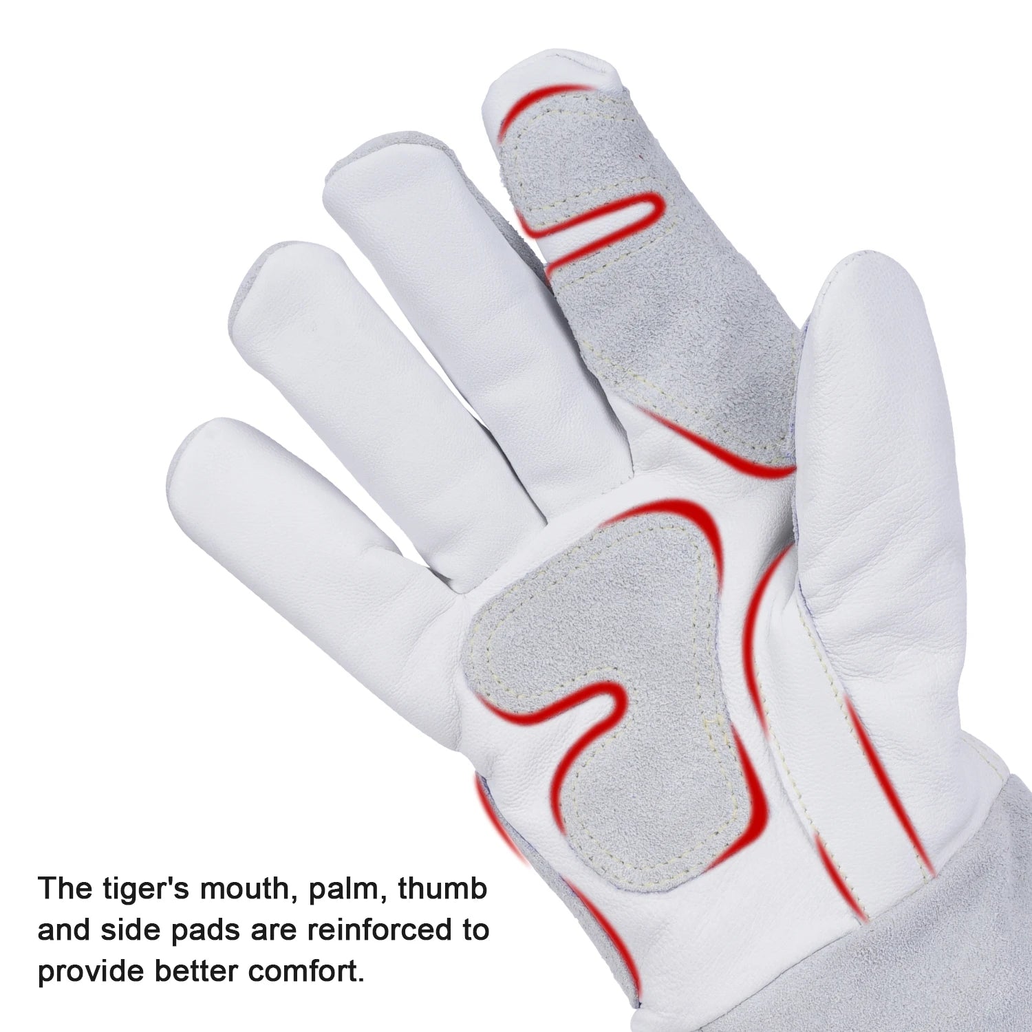 Extra Long Heat Resistant Leather Gloves 35cm Heavy Duty BBQ Workshop Welding Handling Pair