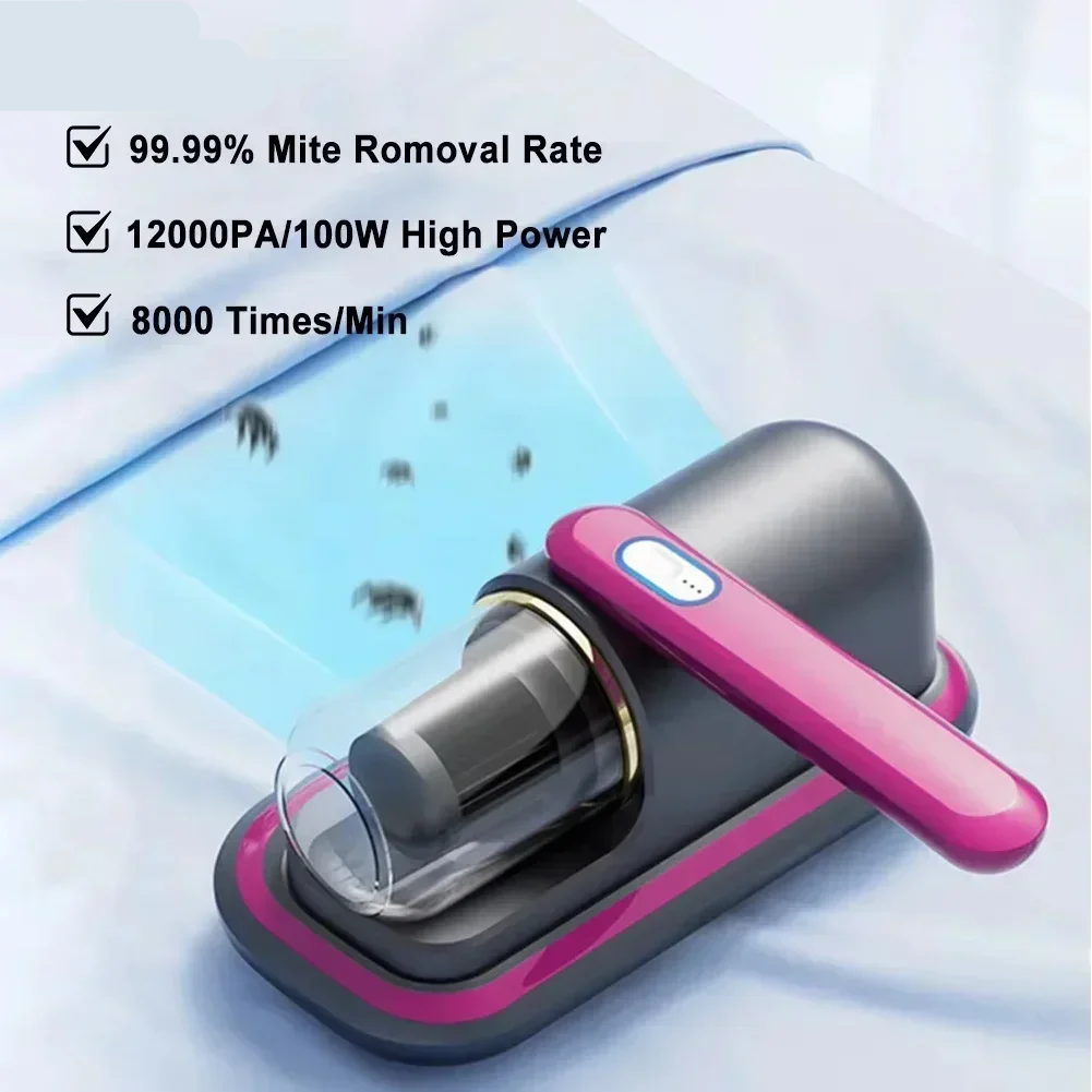8000Pa Cordless Handheld Vacuum Cleaner USB Rechargeable Portable Mattress and Fabric Cleaner