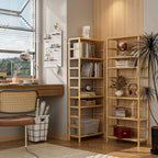 Bamboo 6 Tier Storage Shelf Tall Freestanding Rack for Books Plants and Bathroom