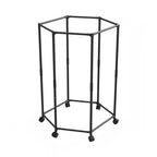 Hexagon Clothes Rack with Wheels Freestanding Metal Garment Rack Rotating Coat and Hat Storage Stand