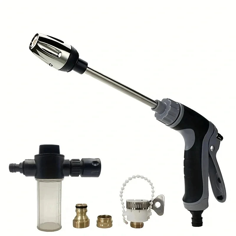 Heavy Duty Garden Hose Spray Nozzle with Adjustable Water Flow for Car Cleaning and Plant Watering