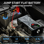 2-in-1 Jump Starter 6000A with Air Compressor Portable 12V Battery Booster and Inflator