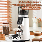 Portable Electric Coffee Grinder with Conical Burr 25 Grind Settings 200g Hopper 100W