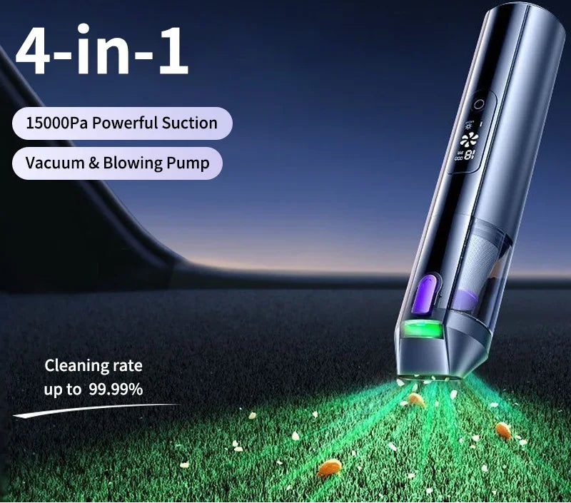 Cordless Handheld Vacuum Cleaner 18000Pa 7800mAh with Air Blower, Air Pump, Inflator and LED Display