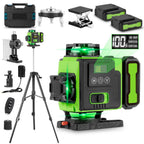 Rechargeable 16 Line Laser Level with APP Remote, Power Display and Adjustable Tripod