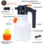 Portable Cordless Electric Foam Sprayer 2L 8 Bar Rechargeable Cleaning Washer Bottle