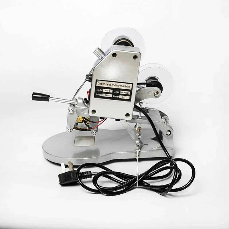 Manual Date Code Printer 100W Thermal Ribbon Batch Expiry Coding Machine with A-Z and 0-9 Characters