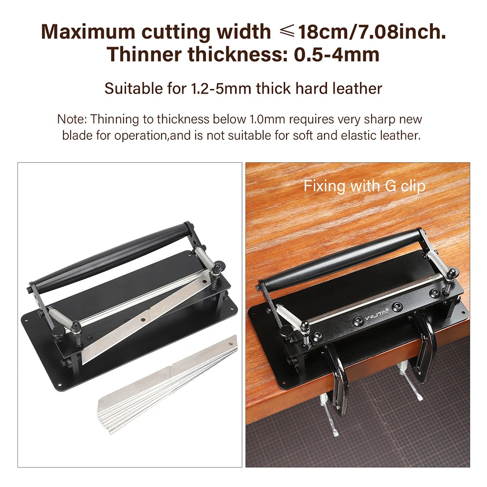 Manual Leather Skiving Machine Large Stainless Steel Belt Strap Splitter with 20 Blades