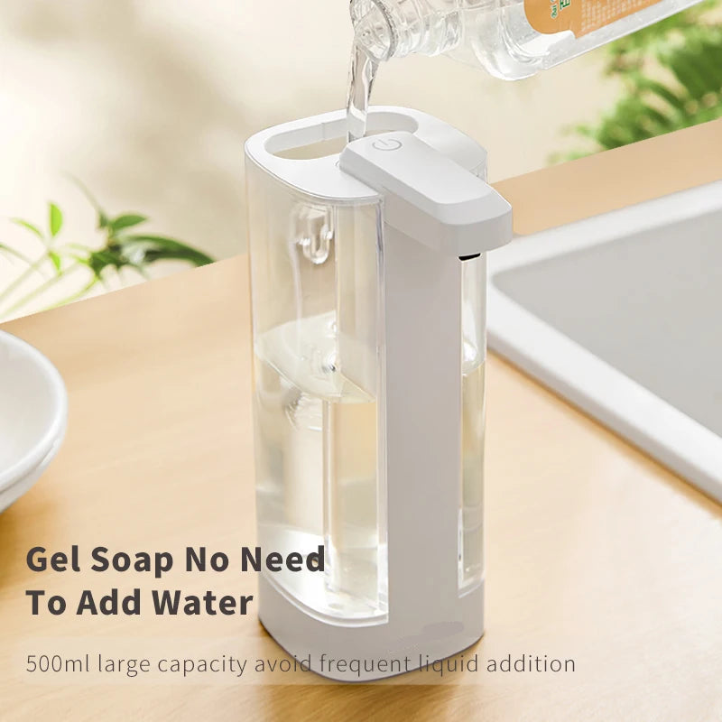 Rechargeable Automatic Foam Soap Dispenser 500ml with Sensor Operation and USB Type-C Charging