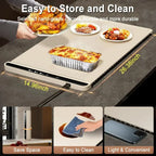Portable Electric Food Warming Tray 67 x 38cm Foldable Silicone Heating Mat with 3 Temperature Levels