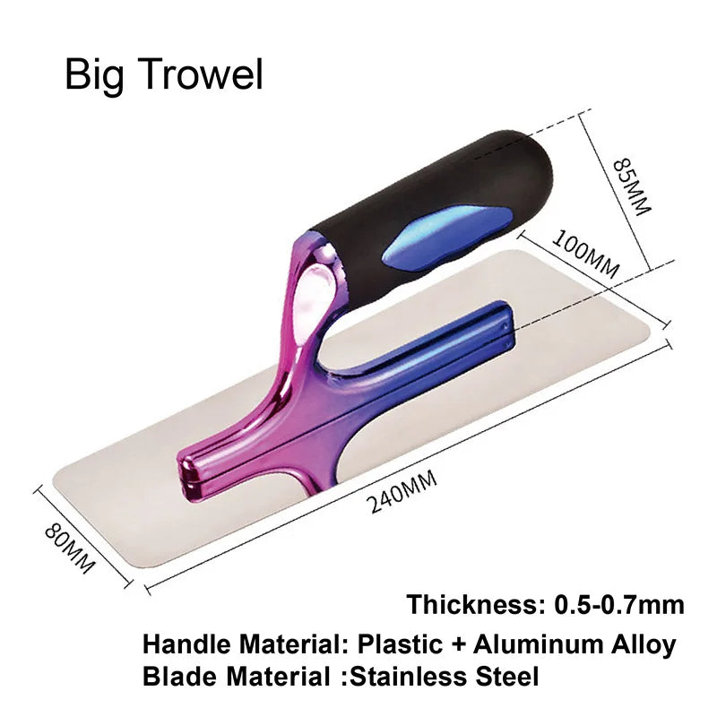 3 Piece Stainless Steel Plaster Spatula Set Ergonomic Handle Drywall Finishing Tools
