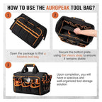 Heavy Duty Tool Caddy Organizer Bag with Multi Pocket Storage for Workshop and Electrician Tools