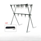 Foldable Camping Storage Rack Aluminum Alloy Multi-Level Organizer with Hanging Hooks