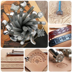 Craftsmanship DIY Leather Tools Leather Carving Printing Tools 20 piece set Printing Punching Leather Leather Bag Carving Knocki