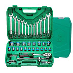 Heavy Duty 37-Piece Socket Wrench Ratchet Set with Carry Case for Automotive Repair and DIY Use