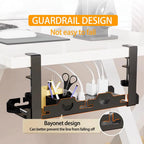 Under Desk Cable Management Tray Adjustable Carbon Steel Wire Organizer Storage Rack