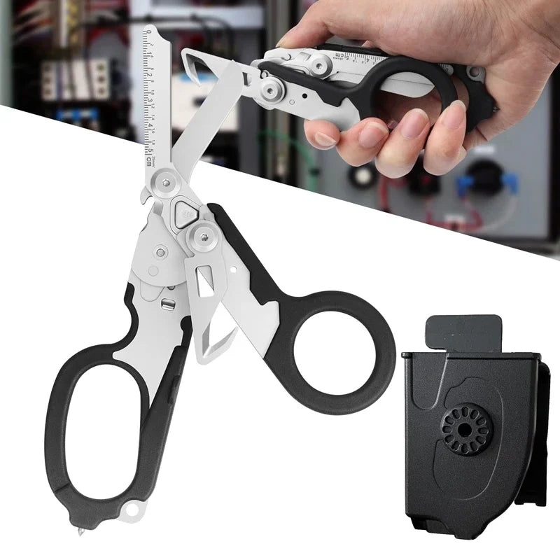 Multifunction Emergency Shears with Strap Cutter and Glass Breaker Portable Utility Scissors
