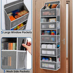 Portable 5-Layer Door Hanging Storage Organizer Wall Mounted Rack for Toys Clothes and Accessories