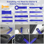 43-Piece Car Trim Removal Tool Set with Storage Bag for Interior Panel, Clip and Dashboard Disassembly