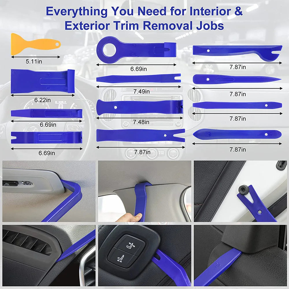 43-Piece Car Trim Removal Tool Set with Storage Bag for Interior Panel, Clip and Dashboard Disassembly