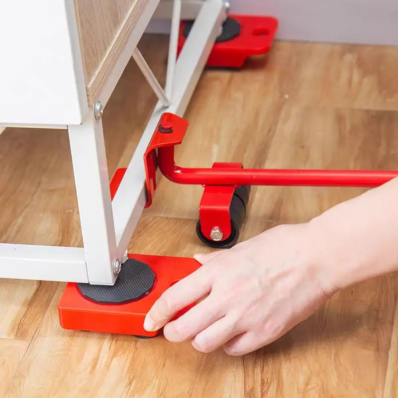 Heavy Duty Furniture Moving Tool Set 5 Piece with Lifter Bar and Roller Wheels 300kg Capacity