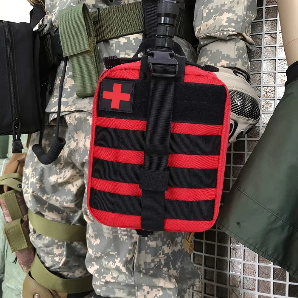 Portable 205-Piece Emergency First Aid Kit with Bandages, Gauze and Survival Accessories