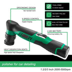 Portable Cordless Car Polisher 12V 2000-5500RPM Mini Buffer Kit with Pads Battery and Charger