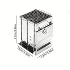 Portable Stainless Steel Camping Stove with Charcoal Grill Foldable Outdoor Cooking Stove
