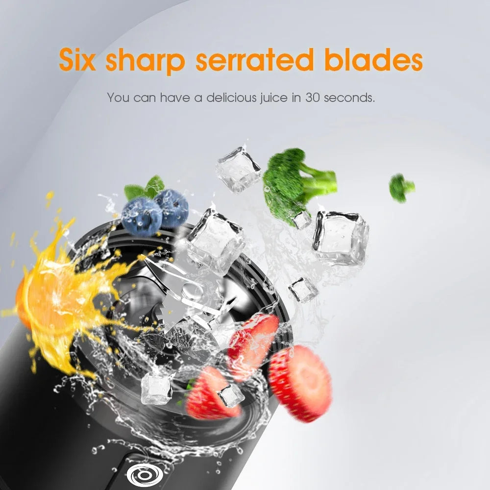 Portable USB Rechargeable Blender 700ml Smoothie Juicer with Stainless Steel Blades