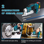 Cordless Brushless Electric Grease Gun 960W 69MPa High Pressure Lubrication Tool with Work Light
