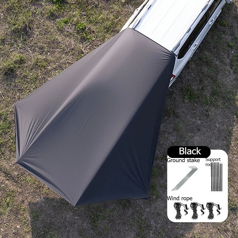 Portable SUV Side Canopy Outdoor Camping Awning with Wind Ropes, Ground Stakes and Storage Bag