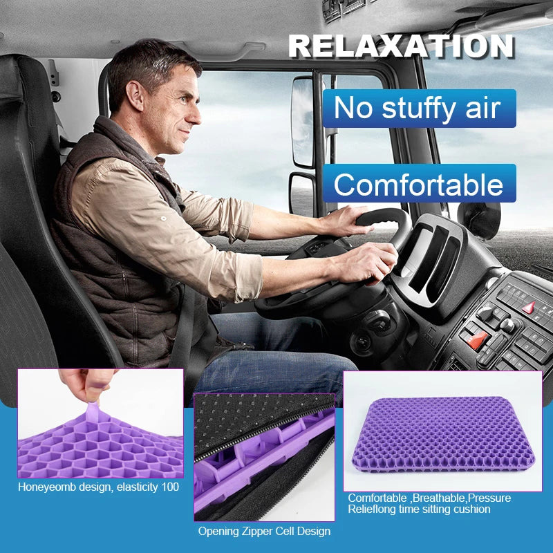 Breathable Gel Seat Cushion Honeycomb Design for Office Chair Car Seat Wheelchair Summer Cooling Pad