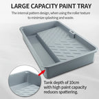 All-in-One Paint Roller Set with Tray Extension Handle and High Absorption Fiber Roller Brush