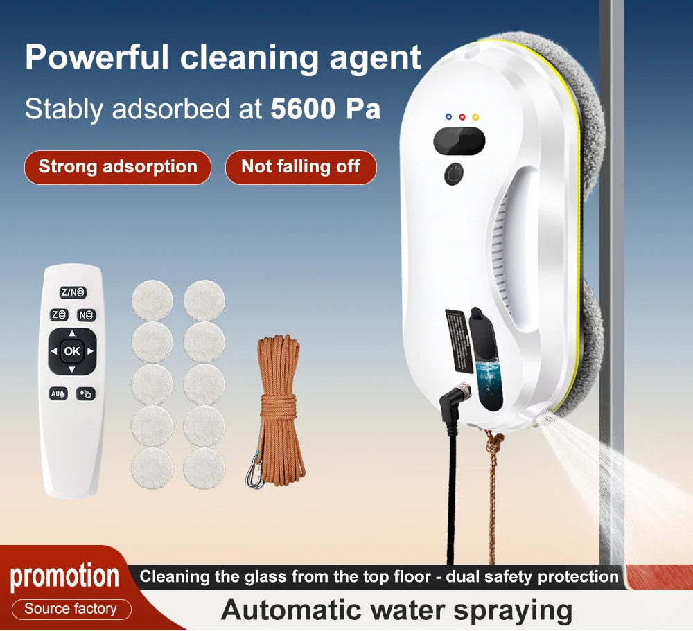Portable Window Cleaning Robot with Intelligent Edge Detection and Water Spray for Glass Surfaces