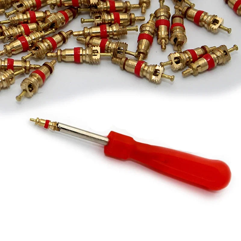 Portable Tire Valve Core Remover Tool with Slotted Handle for Car Bike Bicycle and Motorcycle Tire Repair